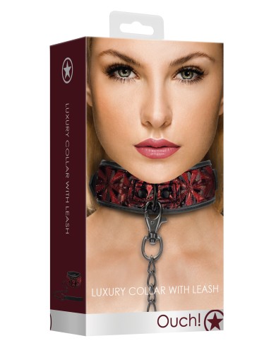 Collier et Laisse Luxury Rouge