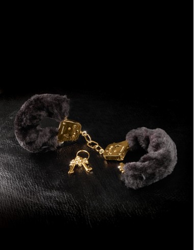 Menottes Gold Furry Noires
