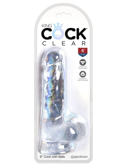 Gode transparent king Cock 13.5 x 3.5cm