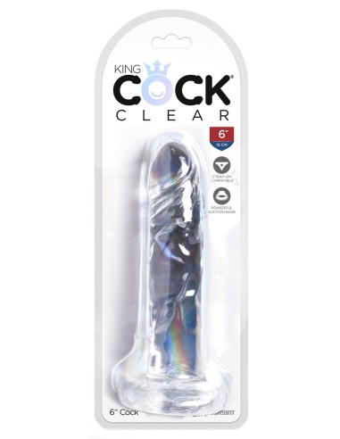 Gode transparent King Cock 16 x 3.7cm