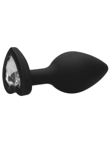 Plug Bijou Anal silicone Heart Noir 6 x 2.8 cm