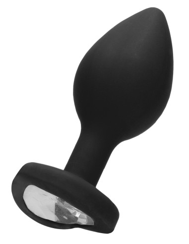 Plug Bijou Anal Silicone Heart Noir 7 x 3.5 cm