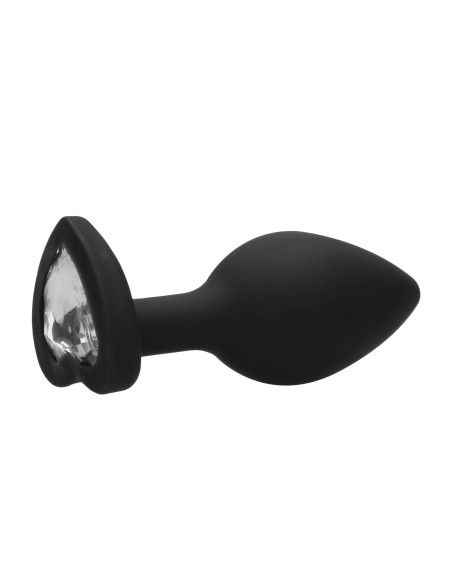 Plug Bijou Anal Silicone Heart Noir 7 x 3.5 cm
