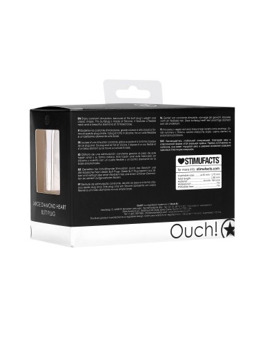 Plug Bijou Anal Silicone Heart Noir 7 x 3.5 cm