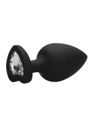 Plug Bijou Anal silicone Heart Noir 8 x 4 cm