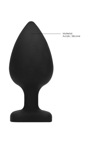 Plug Bijou Anal silicone Heart Noir 8 x 4 cm