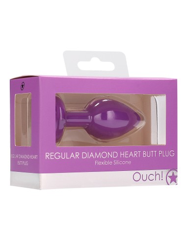 Plug Bijou Anal silicone Heart Violet 6 x 2.8 cm