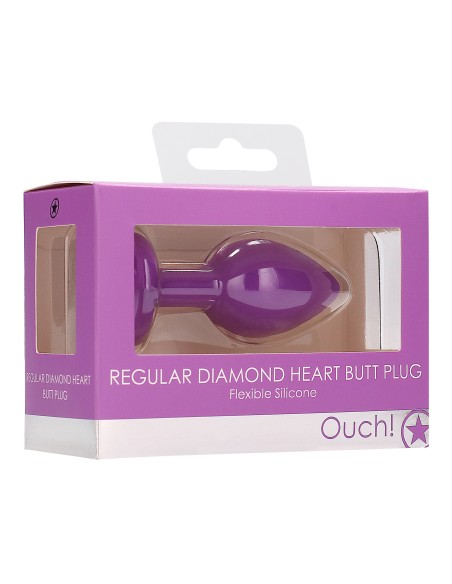 Plug Bijou Anal silicone Heart Violet 6 x 2.8 cm Plug Bijou Anal silicone Heart Violet 6 x 2.8 cm