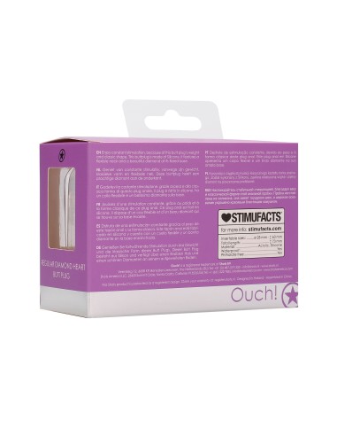 Plug Bijou Anal silicone Heart Violet 6 x 2.8 cm