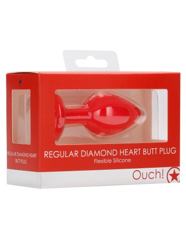 Plug Bijou Anal Silicone Heart Rouge 6 x 2.8 cm