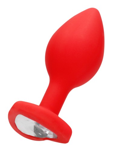 Plug Bijou Anal Silicone Heart Rouge 6 x 2.8 cm