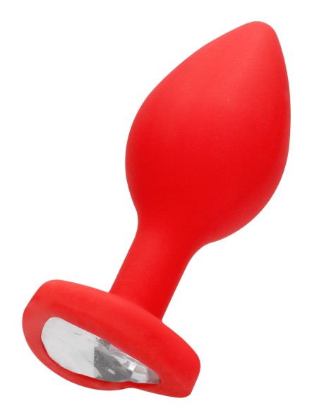 Plug Bijou Anal Silicone Heart Rouge 6 x 2.8 cm