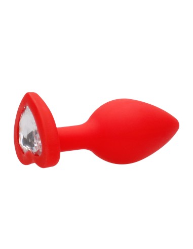 Plug Bijou Anal Silicone Heart Rouge 6 x 2.8 cm