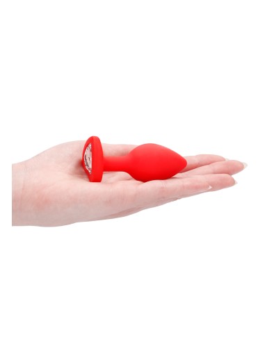 Plug Bijou Anal Silicone Heart Rouge 6 x 2.8 cm