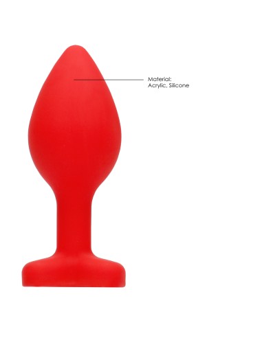 Plug Bijou Anal Silicone Heart Rouge 6 x 2.8 cm