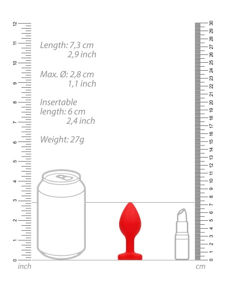 Plug Bijou Anal Silicone Heart Rouge 6 x 2.8 cm