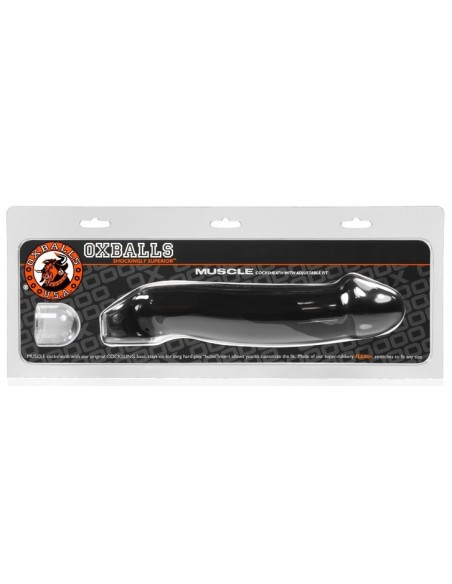 Gaine pour pénis Muscle Oxballs 24 x 5 cm Noir