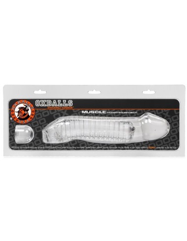 Gaine pour pénis Muscle Oxballs 24 x 5 cm transparente