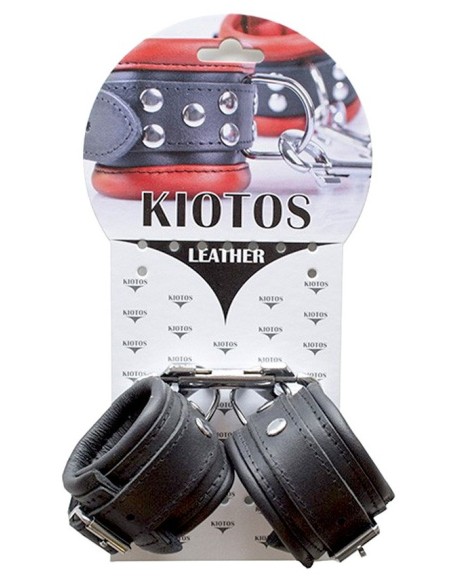 Menottes en cuir pour poignets 5cm Noir Menottes en cuir pour poignets 5cm Noir