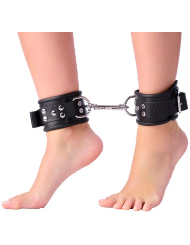 Menottes en cuir pour chevilles Noir