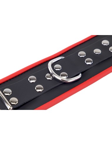 Menottes en cuir pour les chevilles Noir-Rouge