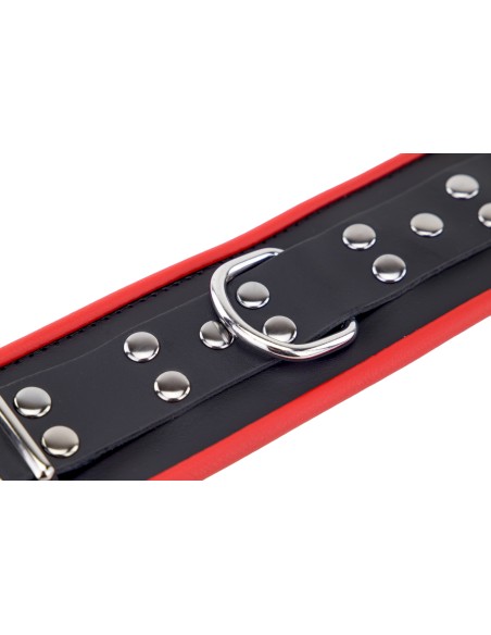 Menottes en cuir pour les chevilles Noir-Rouge