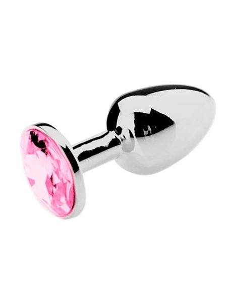 Plug Bijou Strass Rose - SMALL 6.5 x 2.7cm