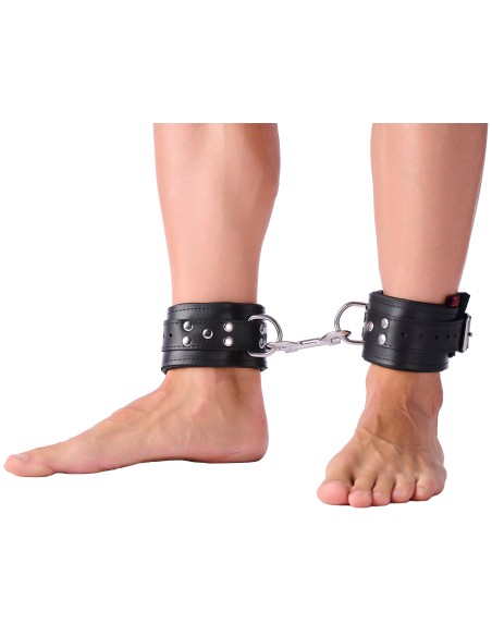 Menottes Rembourrées en cuir pour chevilles Noir Menottes Rembourrées en cuir pour chevilles Noir