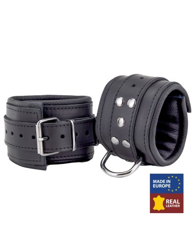 Menottes Rembourrées en cuir pour chevilles Noir
