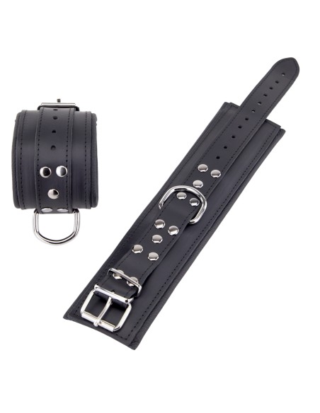 Menottes Rembourrées en cuir pour chevilles Noir Menottes Rembourrées en cuir pour chevilles Noir