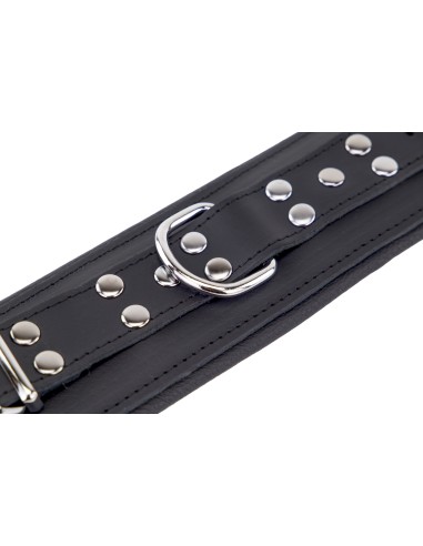 Menottes Rembourrées en cuir pour chevilles Noir