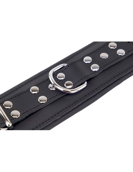 Menottes Rembourrées en cuir pour chevilles Noir Menottes Rembourrées en cuir pour chevilles Noir