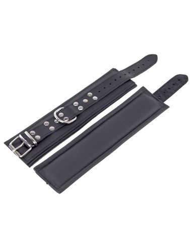 Menottes Rembourrées en cuir pour chevilles Noir