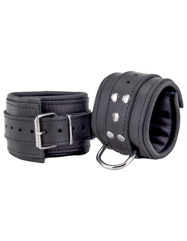 Menottes Rembourrées en cuir pour chevilles Noir