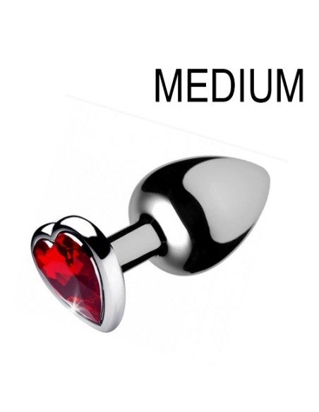 Plug bijou Heart Gem Rouge 7 x 3.4 cm