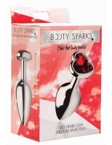 Plug bijou Heart Gem Rouge 7 x 3.4 cm