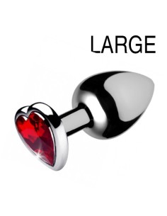 Plug bijou Heart Gem Rouge 8 x 4 cm
