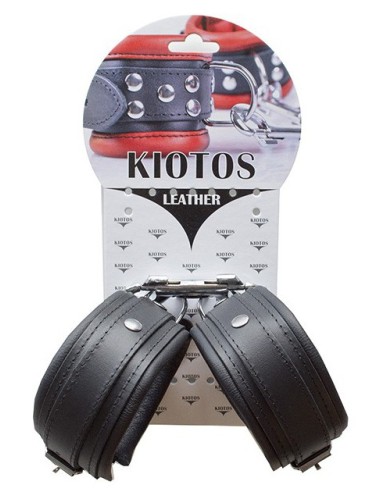 Menottes de chevilles en cuir 5cm Noir