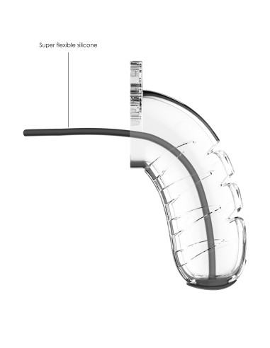 Cage de chasteté Mancage avec Tige urètre 11.5 x 3.5cm Transparente - Tige 20cm - Diamètre 3mm