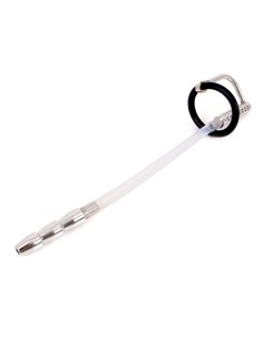 Tige d'urètre percée Catheter Ribbed 21cm - Diamètre 9mm