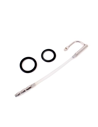 Tige d'urètre percée Catheter Ribbed 21cm - Diamètre 9mm