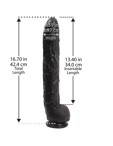 Gode XXL Dick Rambone 34 x 6.4 cm Noir