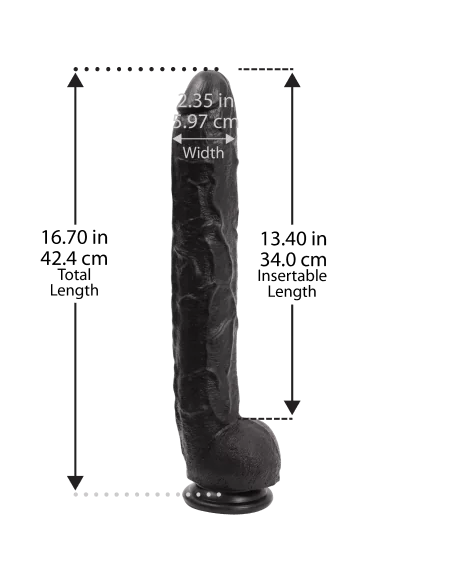 Gode XXL Dick Rambone 34 x 6.4 cm Noir
