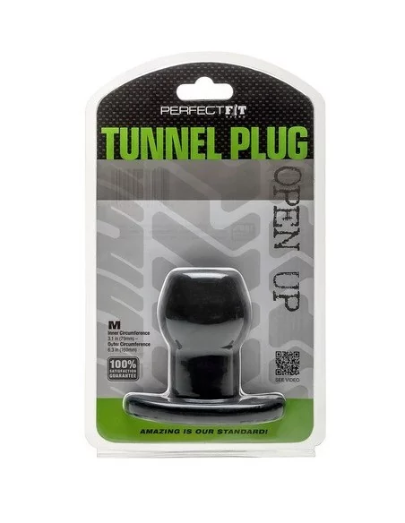 Ass Tunnel Plug Silicone Noir Medium 7 x 5.2 cm