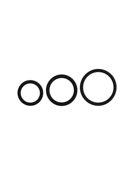 Pack 3 cockrings Silicone Noir