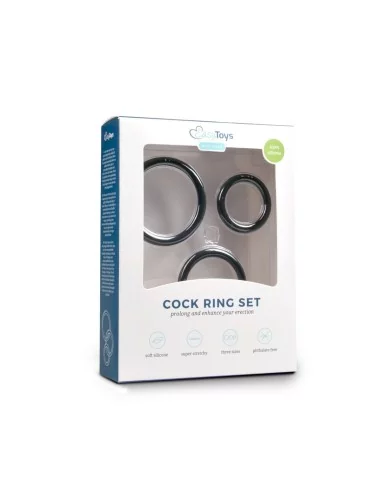 Pack 3 cockrings Silicone Noir