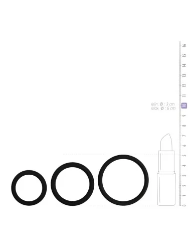 Pack 3 cockrings Silicone Noir