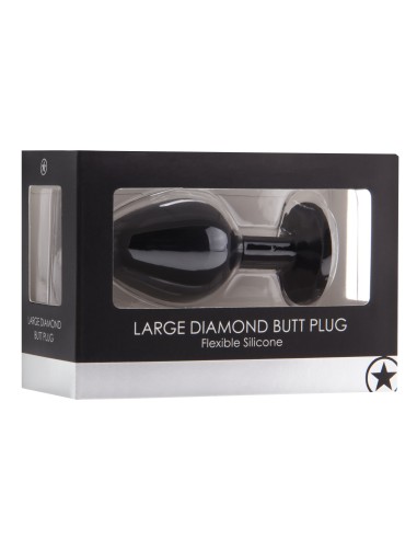 Plug diamond Large – 7 x 3.5 cm Noir
