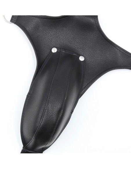 Singlet Open Rompers Simili Noir Singlet Open Rompers Simili Noir