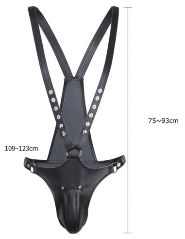 Singlet Open Rompers Simili Noir